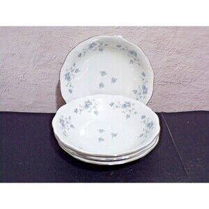 Johann Haviland - Bavaria - "Blue Garland" Fine China 4 Soup Bowls